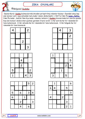 Bölgesel Sudoku (Kolay) 19